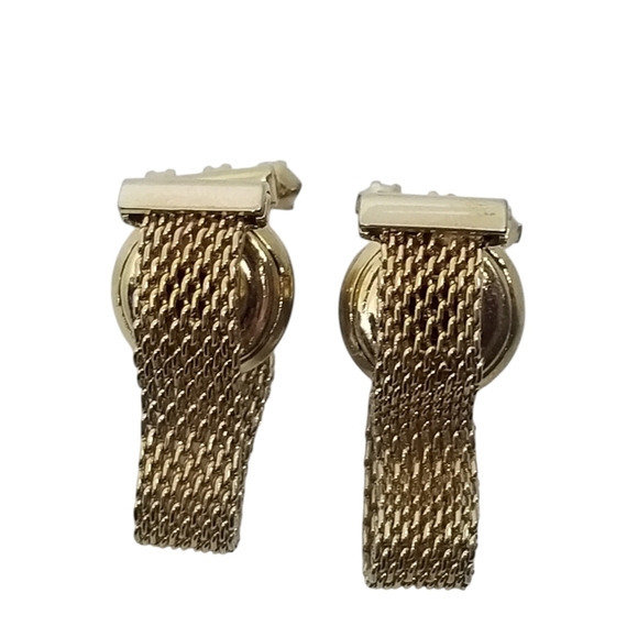 SWANK VINTAGE GOLDPLATE & AMBER COLOR AUSTRIAN CRYSTAL KUM A PART SNAP CUFFLINKS - Picture 3 of 5